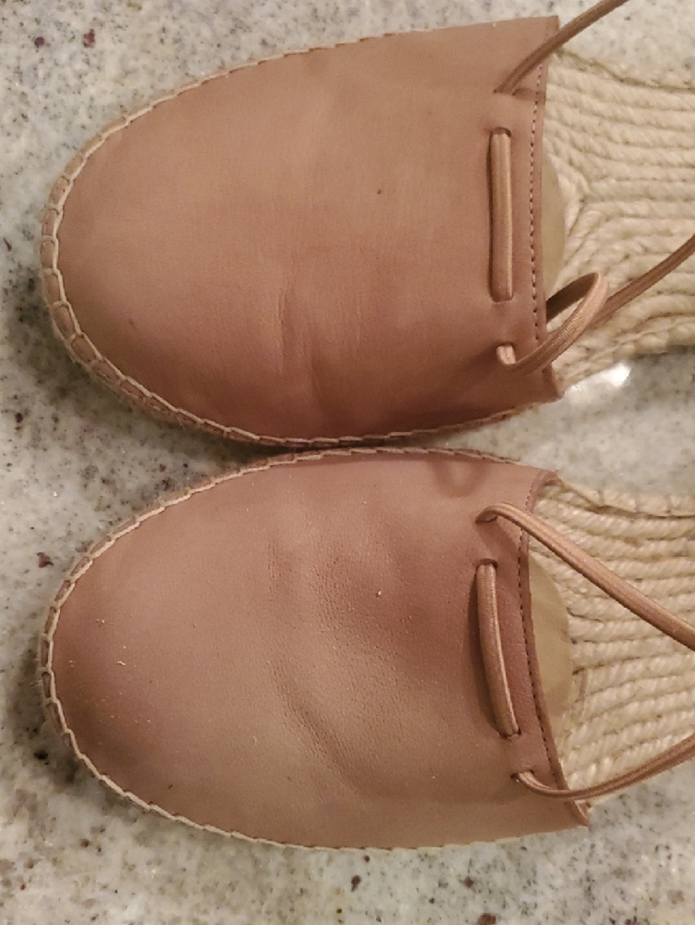 Eileen Fisher Nude Tan Leather Suede Espadrille Boho Sandals S 11 - Picture 3 of 6